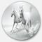 Designart - Running White Horses&#x27; Ultra Glossy Animal Oversized Metal Circle Wall Art